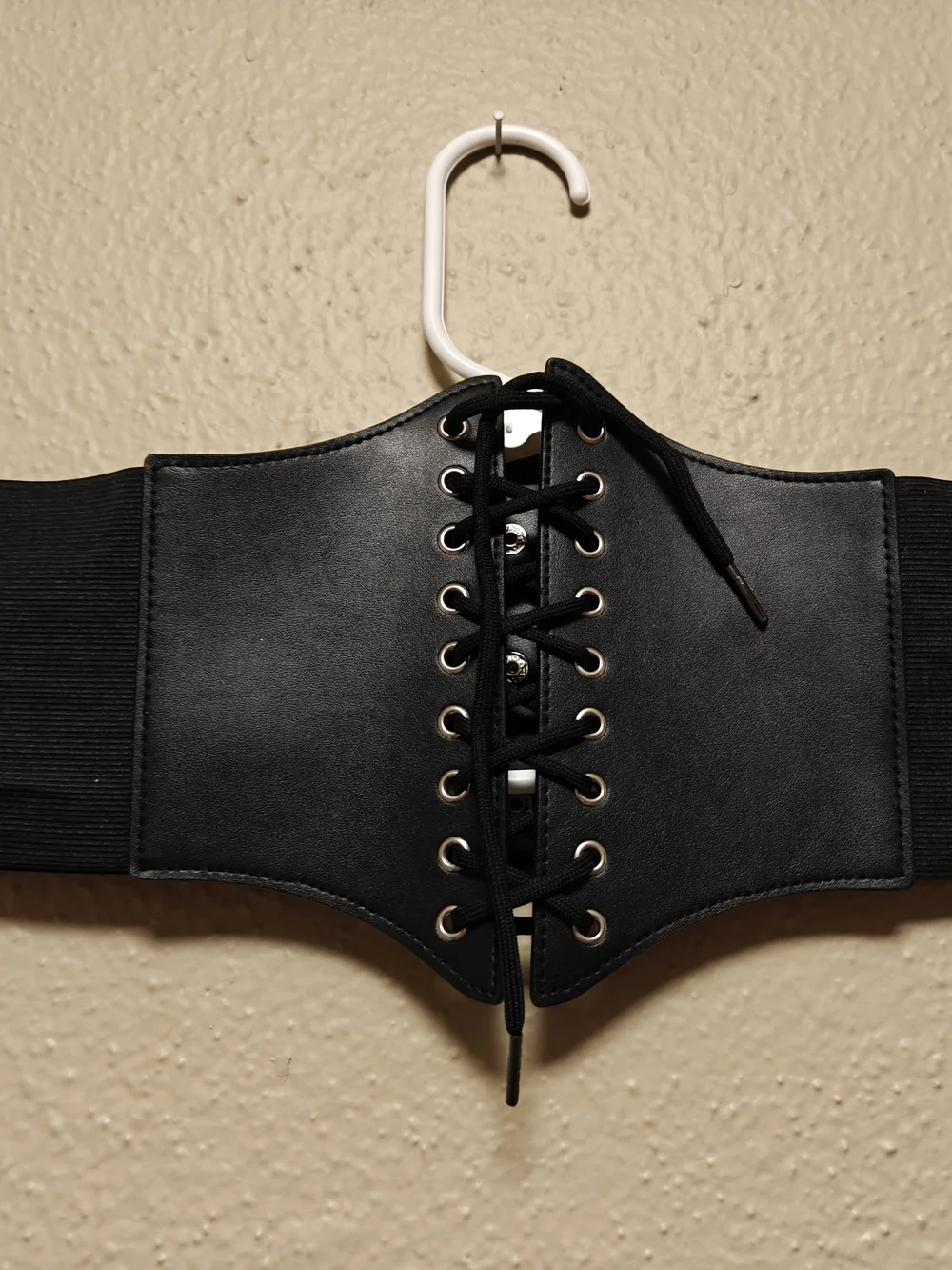 Black Lace-Up Elastic Corset Waist Cincher